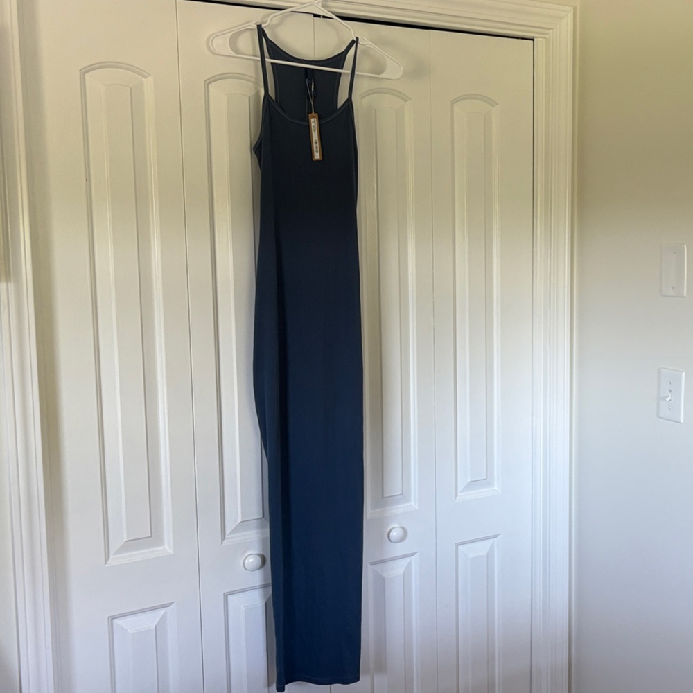 SKIMS Harbor Cotton Rib Long Tank Dress